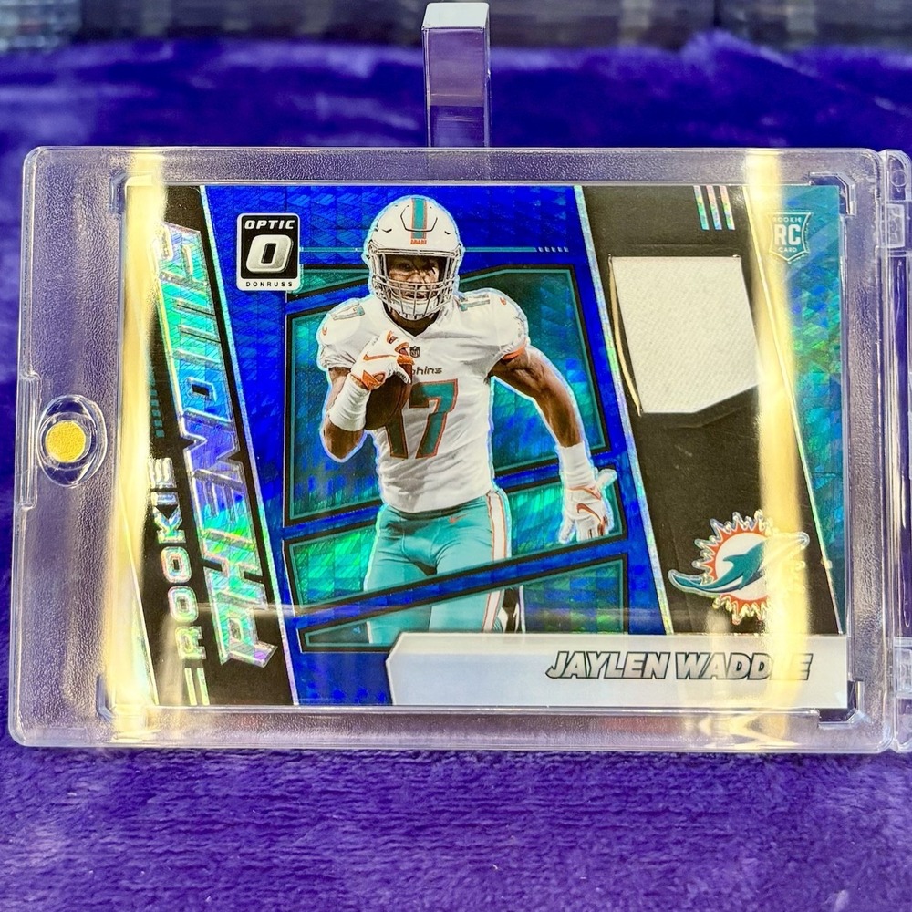 Jaylen Waddle 2021 Panini Donruss Optic RC rph-8 Rookie Phenom Blue Hyper Patch